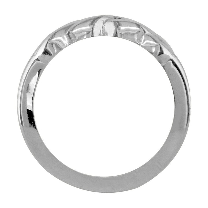 Large Double Infinity Ring, 9.5mm Wide in 14k White Gold