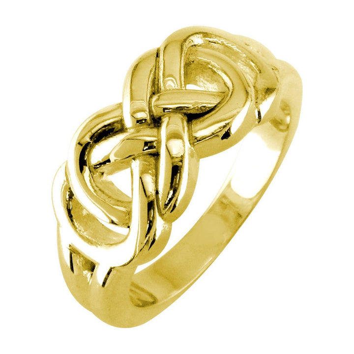 Large Double Infinity Ring, 9.5mm Wide in 14k Yellow Gold