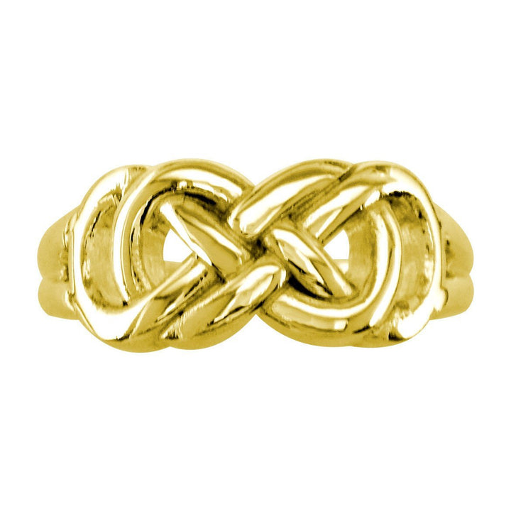 Large Double Infinity Ring, 9.5mm Wide in 14k Yellow Gold