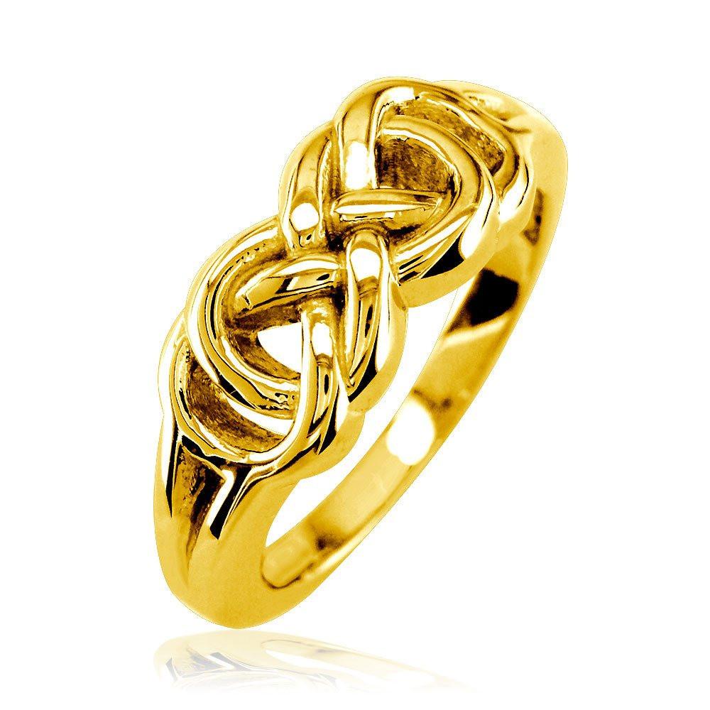 Thick and Heavy Double Infinity Ring, 7.5mm Wide in 14k Yellow Gold