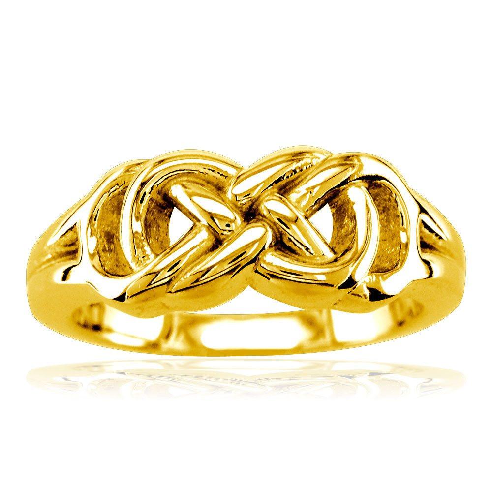 Thick and Heavy Double Infinity Ring, 7.5mm Wide in 14k Yellow Gold