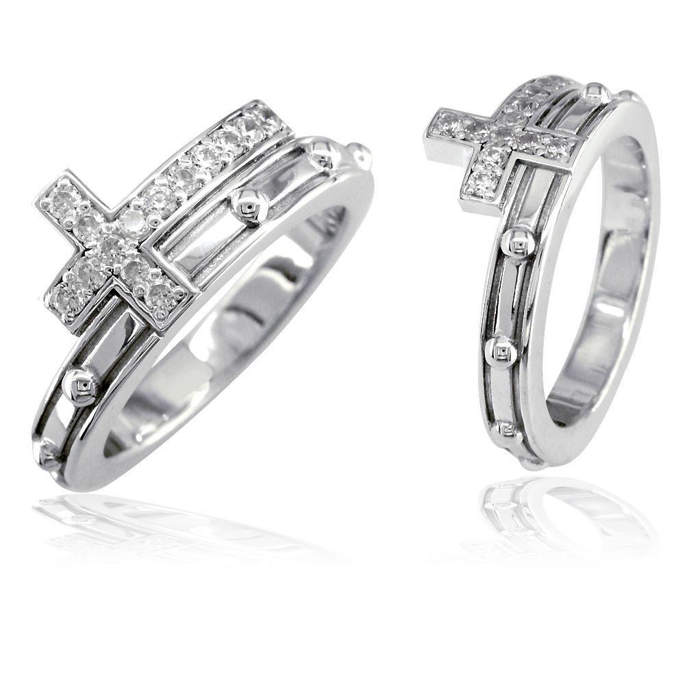 Diamond Rosary Ring in 14K White Gold