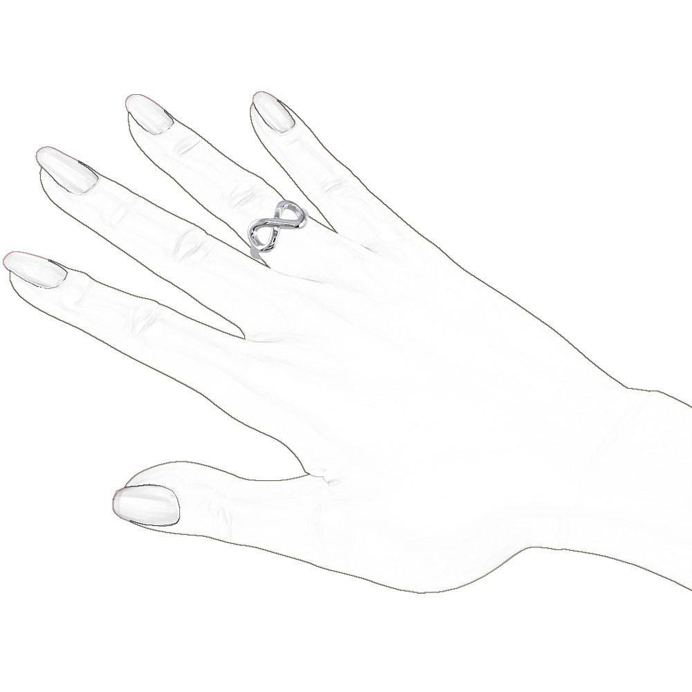 Wide Flowing Infinity Ring in Sterling Silver