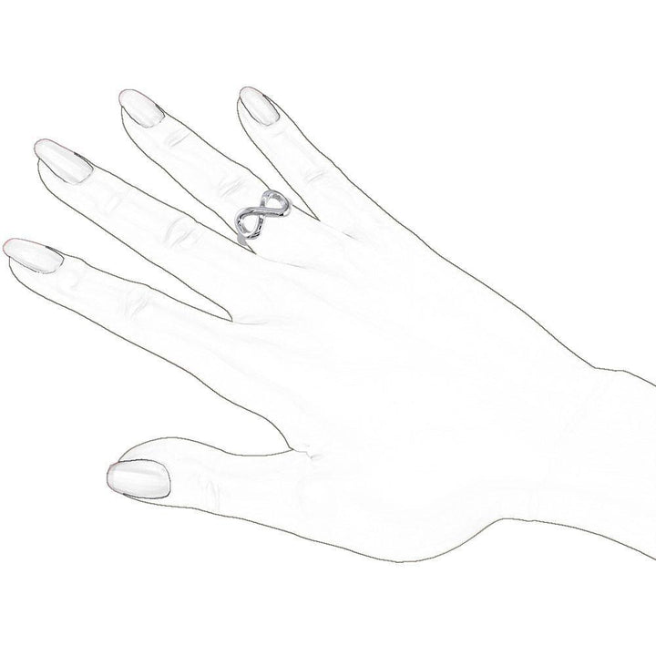 Wide Flowing Infinity Ring in Sterling Silver
