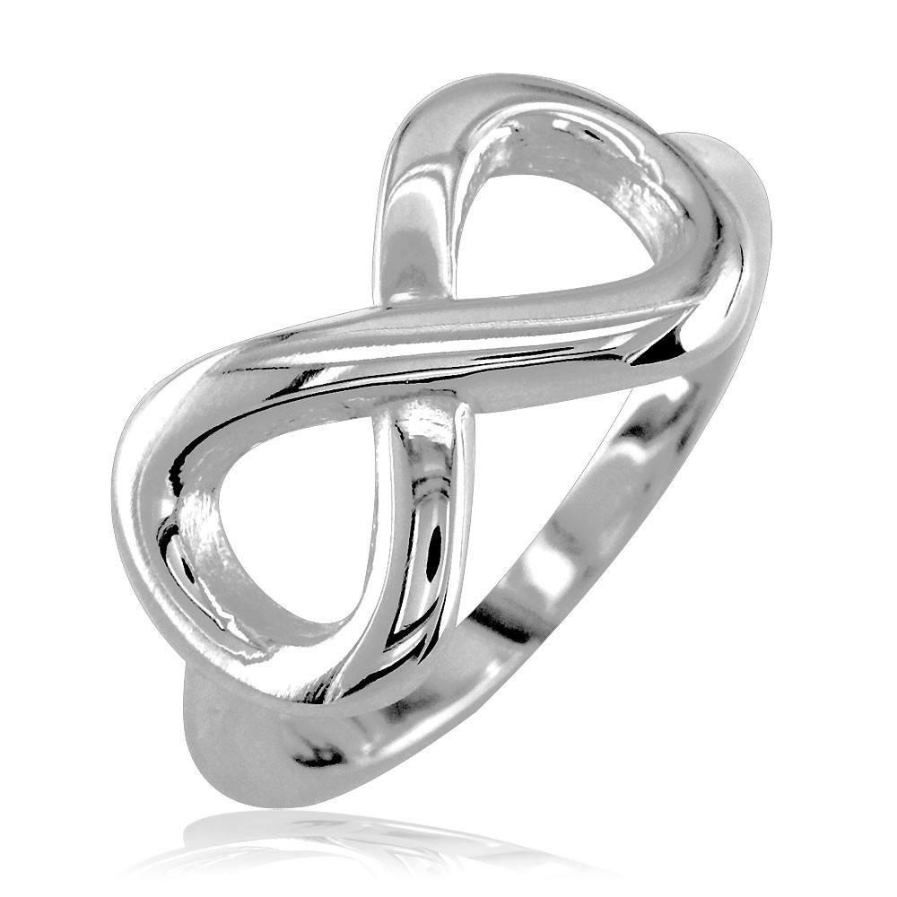Wide Flowing Infinity Ring in Sterling Silver