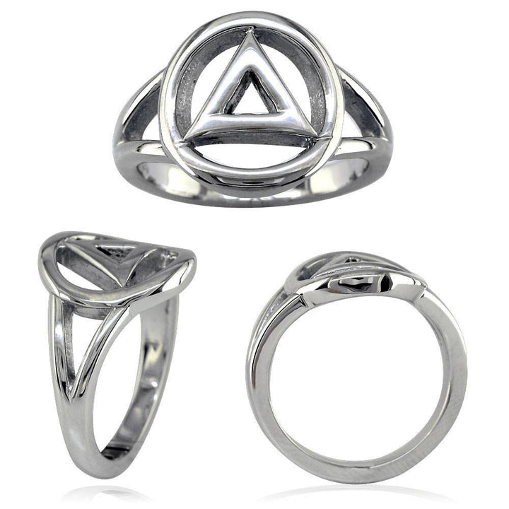Alcoholics Anonymous AA Sobriety Ring in Sterling Silver