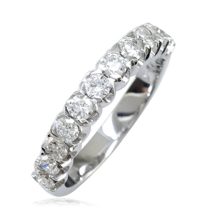 14K White Gold Round Diamonds Halfway Eternity Band, 0.75CT, Custom 4 Prong Setting