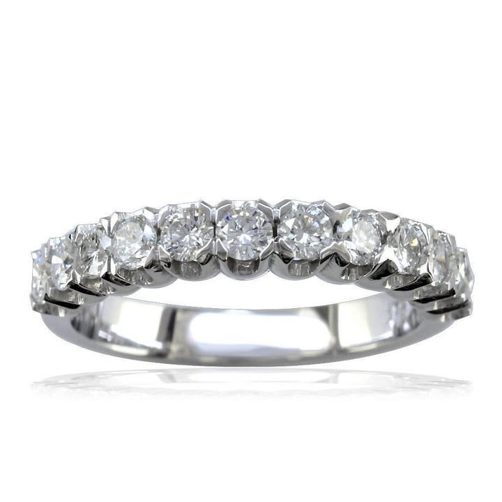 14K White Gold Round Diamonds Halfway Eternity Band, 0.75CT, Custom 4 Prong Setting