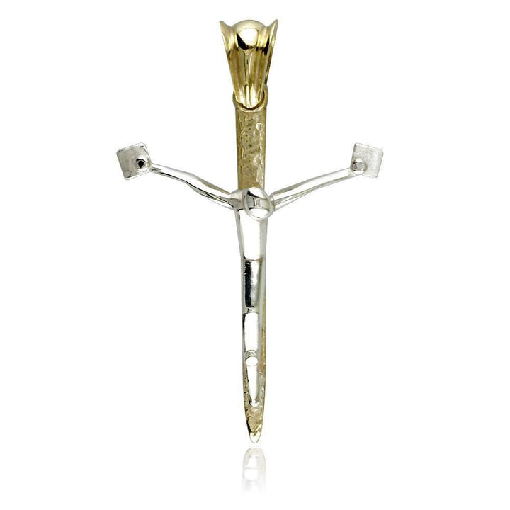 Crucifix Charm in Sterling Silver, 38mm