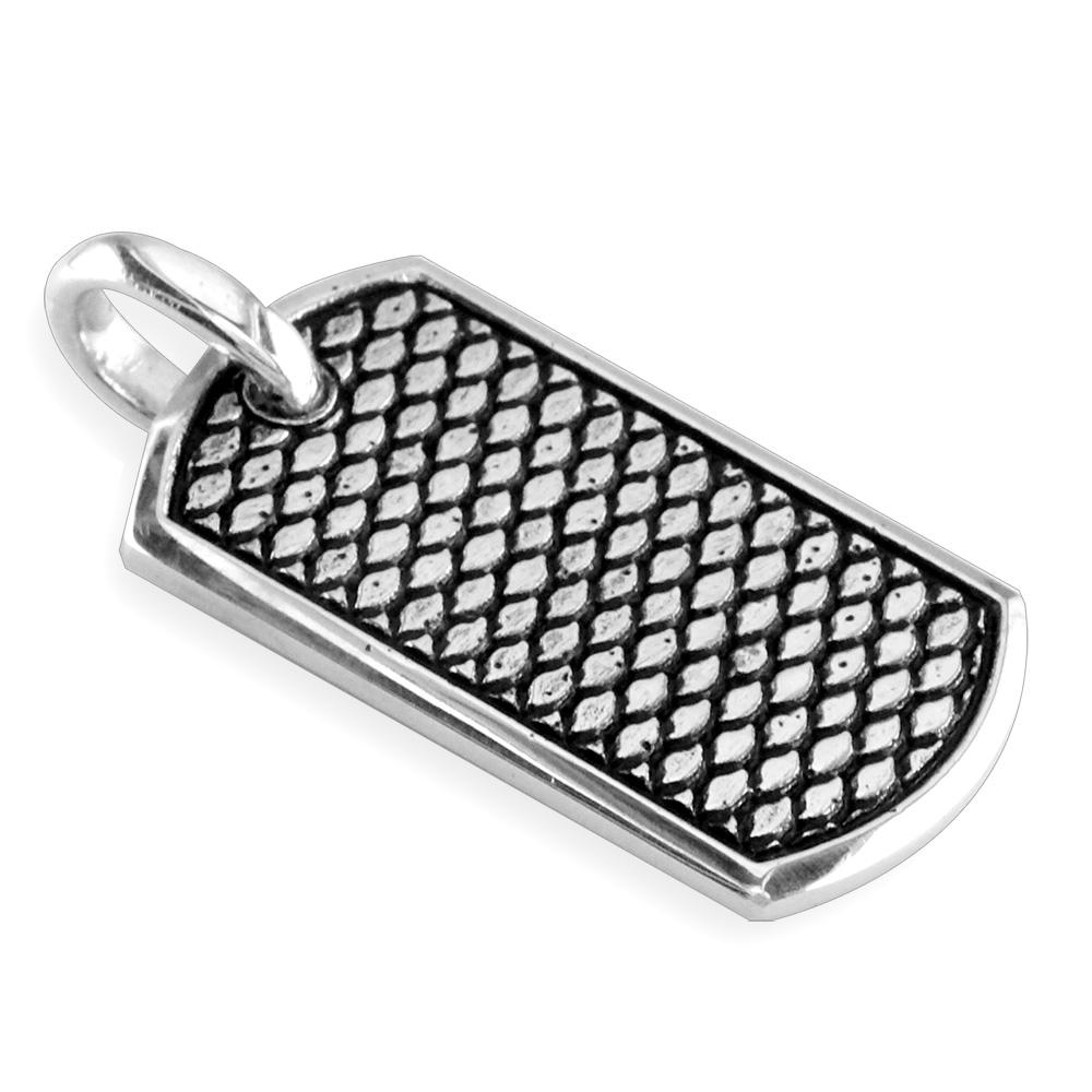 Sziro Girl Dog Tag Charm for Dad, Mom in Sterling Silver