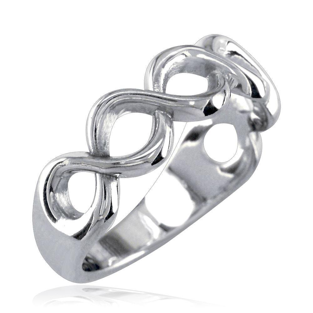 Weaving Infinity Band, Halfway, 6mm in Sterling Silver