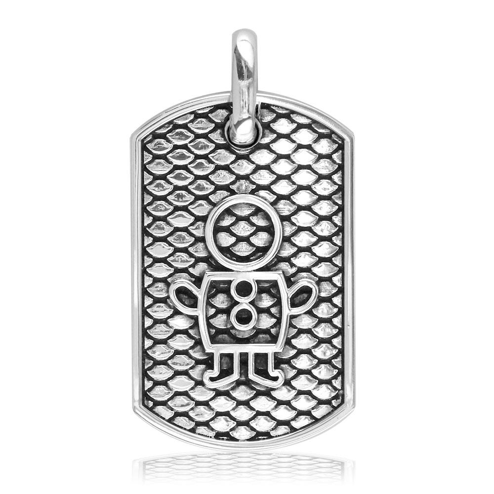 Sziro Boy Dog Tag Charm for Dad, Mom in Sterling Silver