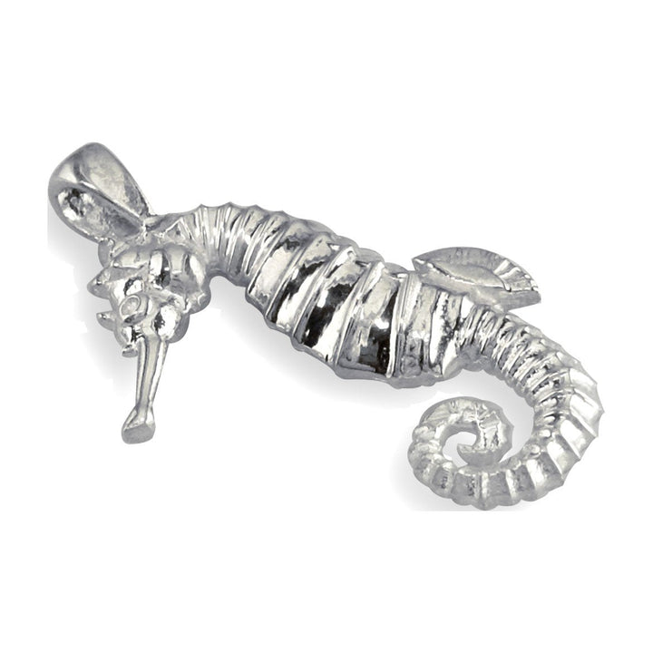 3D Seahorse Charm in Sterling Silver
