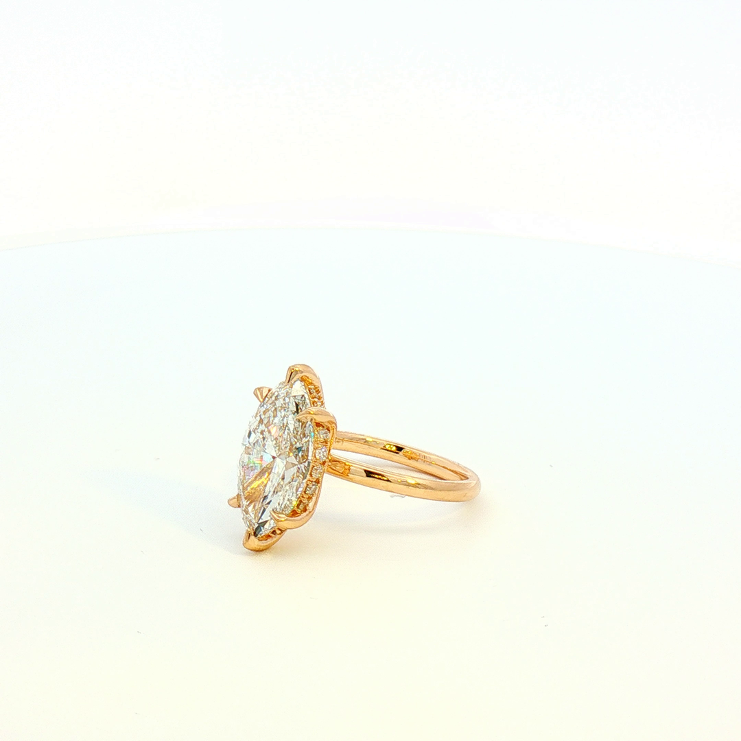 4.5CT Marquise Shape Lab Diamond Engagement Ring