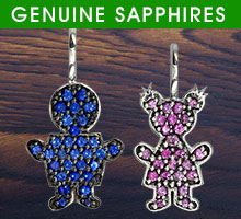 Sterling Silver Kids with Genuine Sapphires