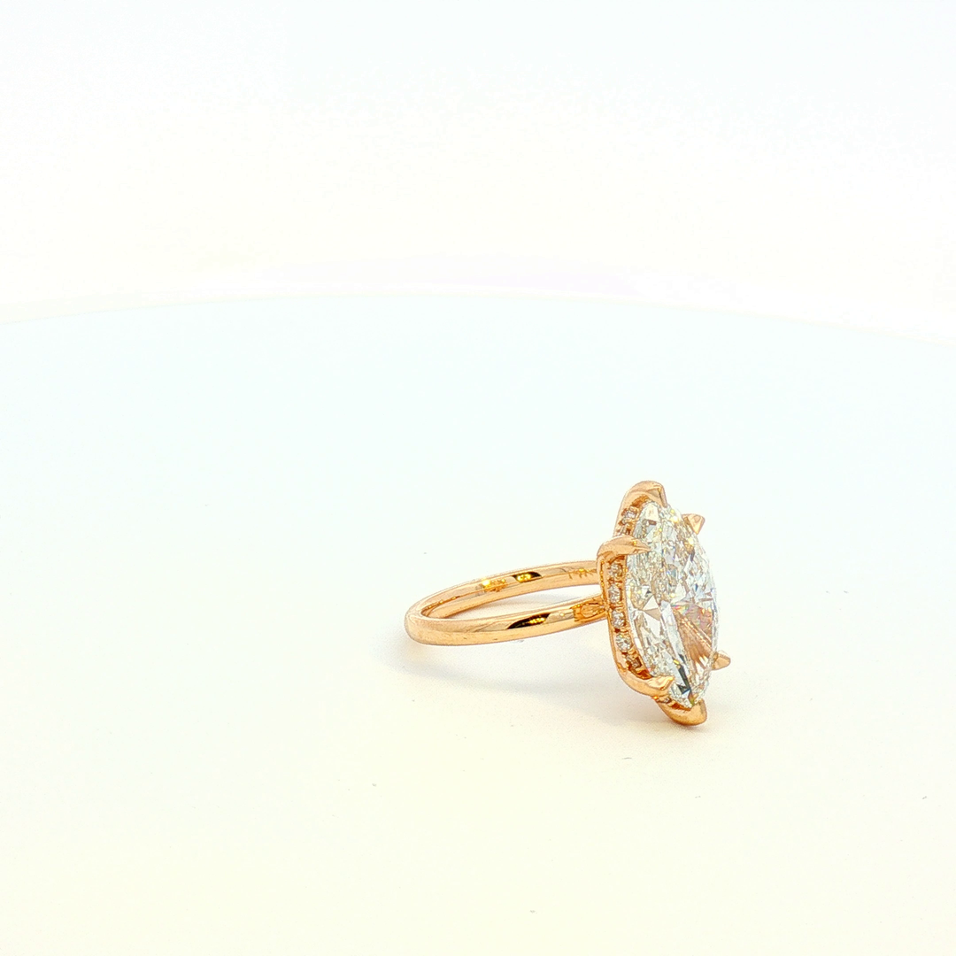 4.5CT Marquise Shape Lab Diamond Engagement Ring