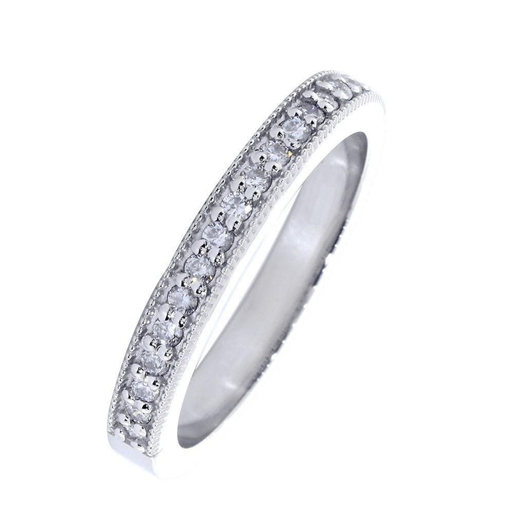 Diamond Wedding Band with Milgrain, 0.30CT Total in Platinum