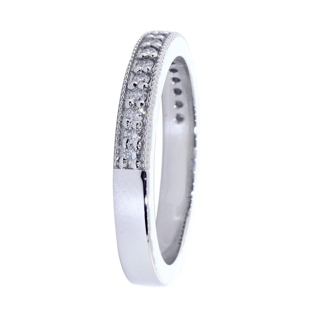 Diamond Wedding Band with Milgrain, 0.30CT Total in Platinum