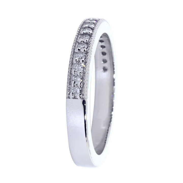 Diamond Wedding Band with Milgrain, 0.30CT Total in Platinum