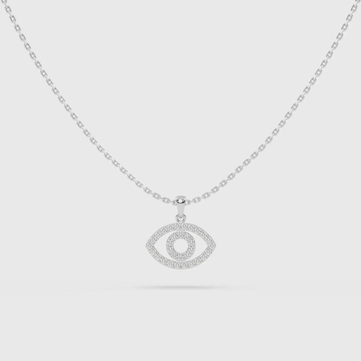 Diamond Evil Eye Charm in 14K White Gold, video