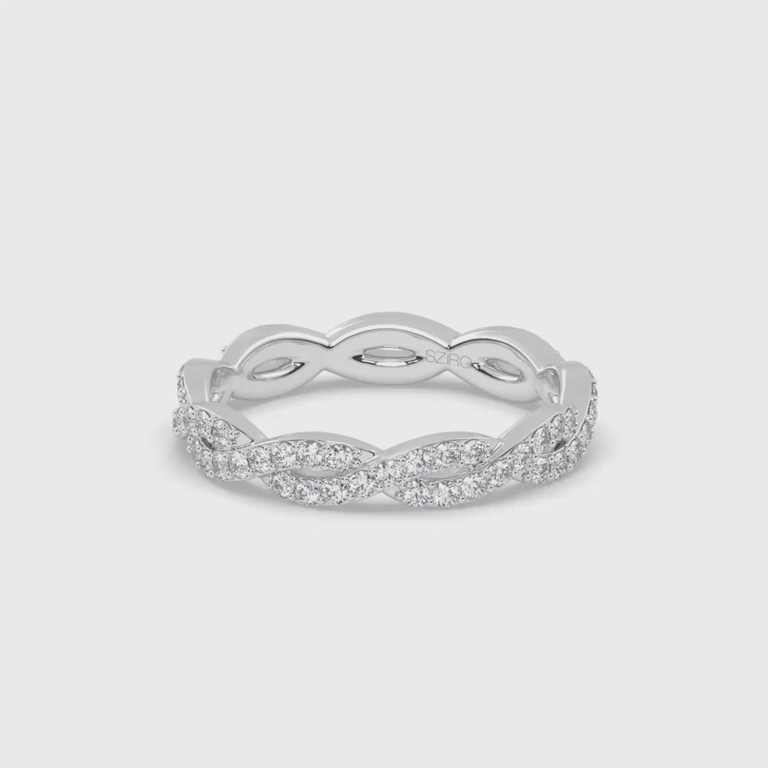 Infinity Twist Eternity Band in 14K White Gold, video