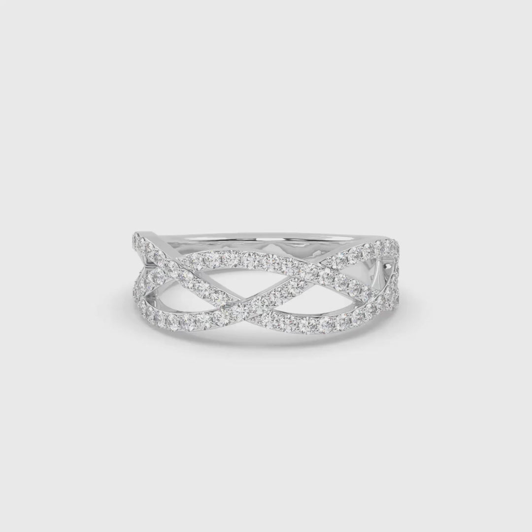 Diamond Weave Ring in 14K White Gold, video