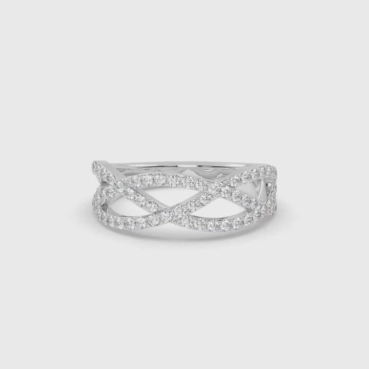 Diamond Weave Ring in 14K White Gold, video