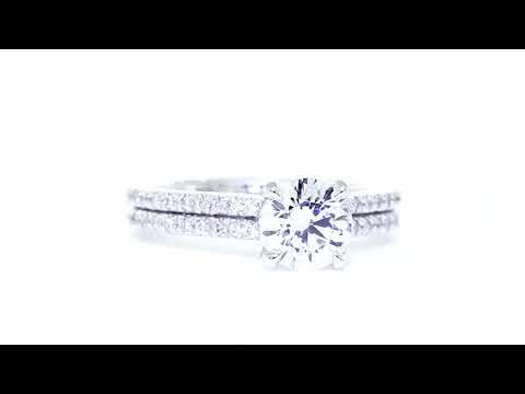 All Over Diamonds Engagement Ring Setting, 0.60CT Total Sides in 14k White Gold