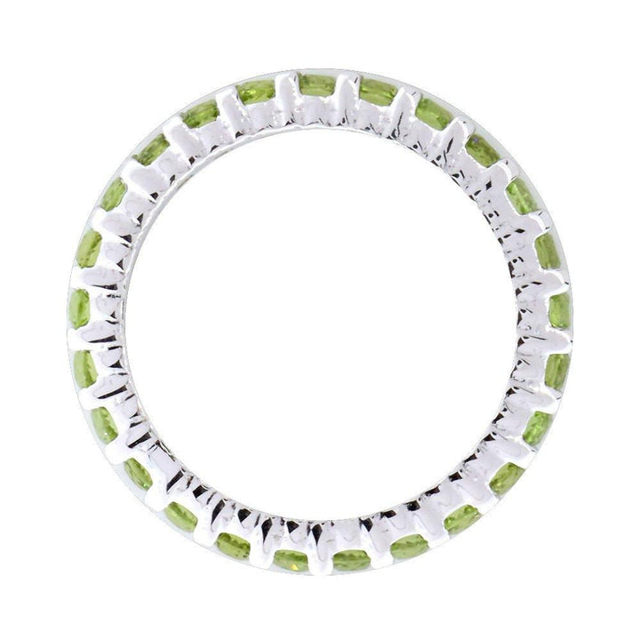 Stackable Peridot Eternity Band in 14K White Gold