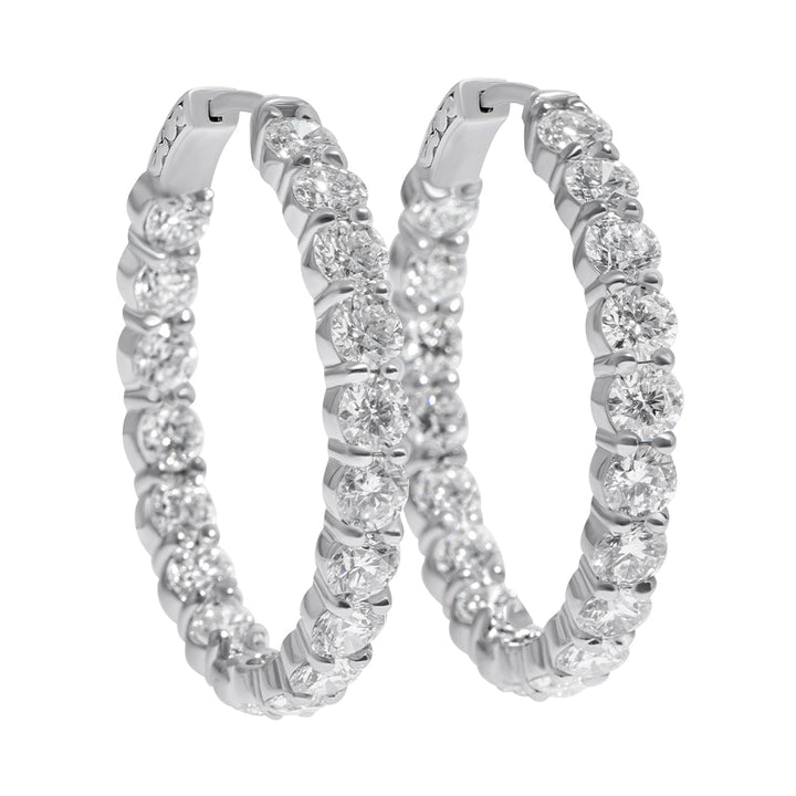 Natural Diamond In & Out Hoop Earrings