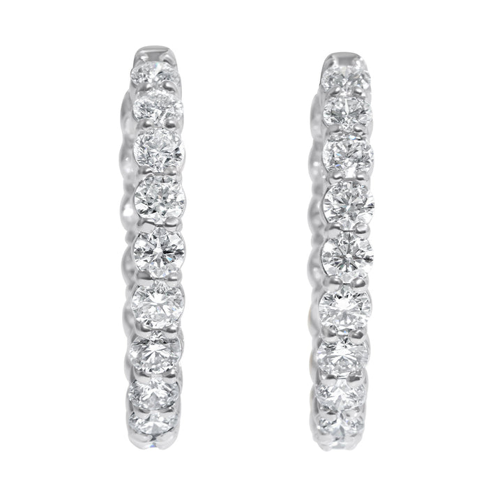 Natural Diamond In & Out Hoop Earrings