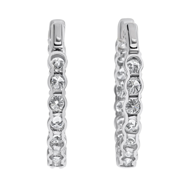 Natural Diamond In & Out Hoop Earrings