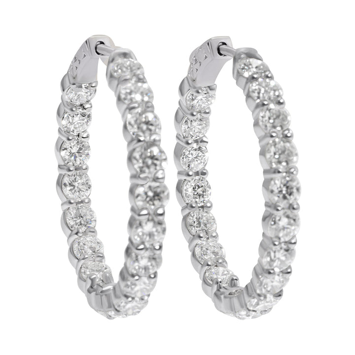 Natural Diamond In & Out Hoop Earrings