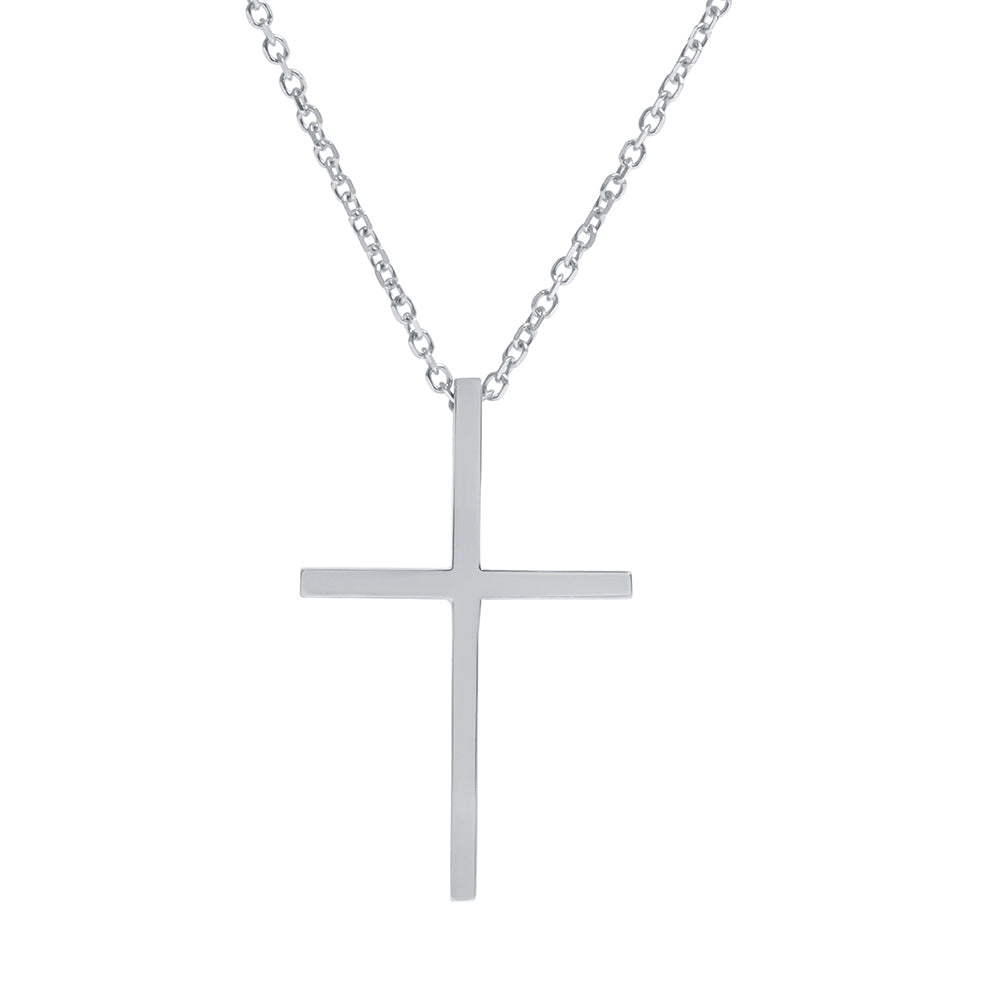 14k White Gold & Diamond Cross Pendant / Charm