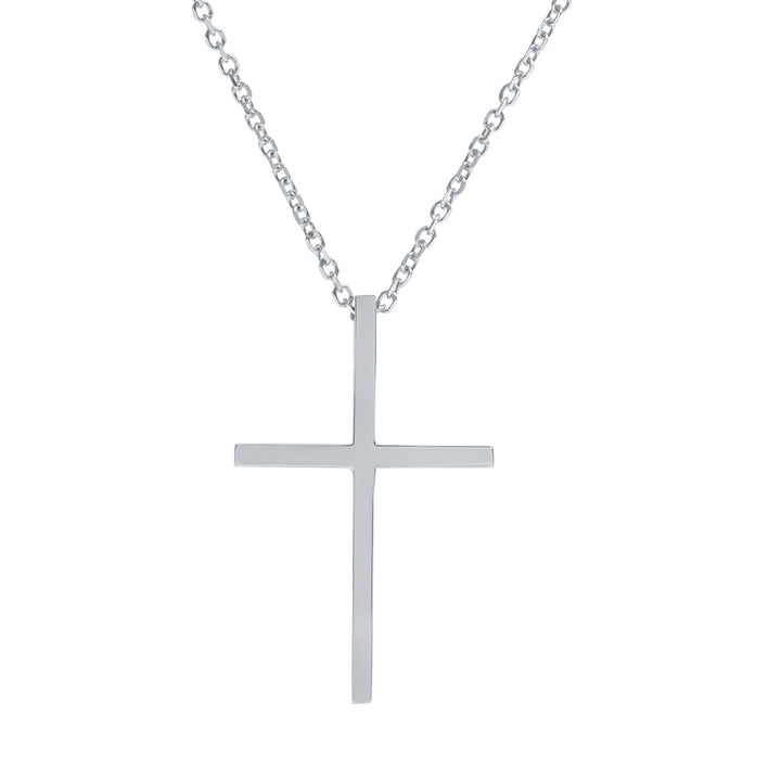 14k White Gold & Diamond Cross Pendant / Charm