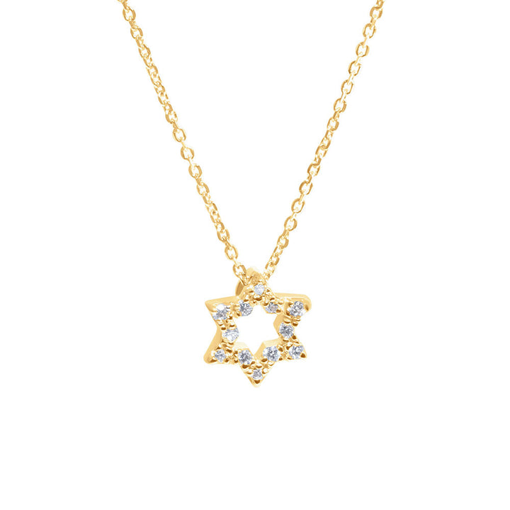 14K Yellow Gold & Diamond Star Of David/ Jewish Star Pendant / Charm