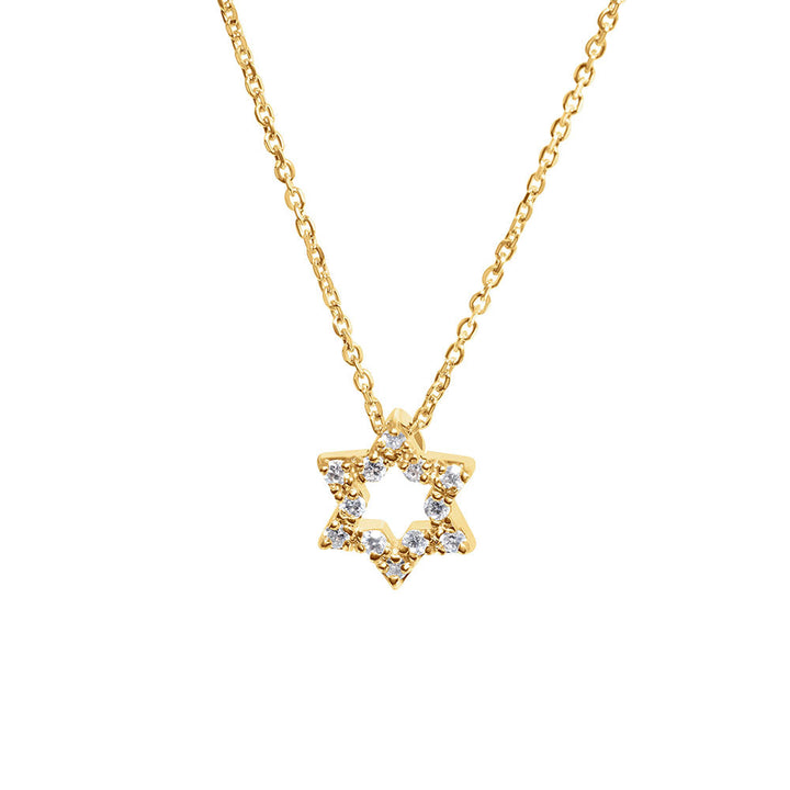 14K Yellow Gold & Diamond Star Of David/ Jewish Star Pendant / Charm