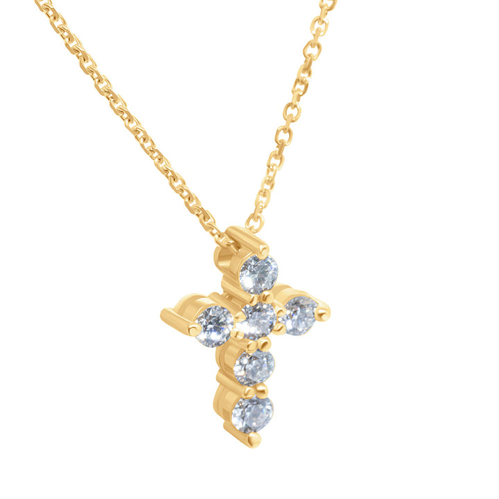 14K Yellow Gold & Diamond Cross Pendant