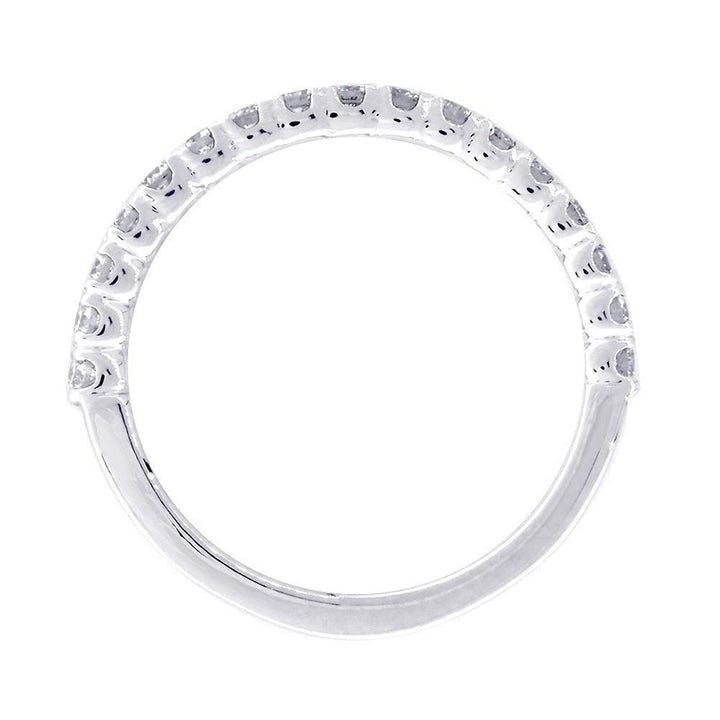 Diamond Wedding Band with Tulip Settings, Diamonds Halfway 0.60 Total in 14k White Gold