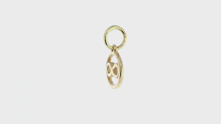 Mini Infinity and Circle Charm in 18k Yellow Gold