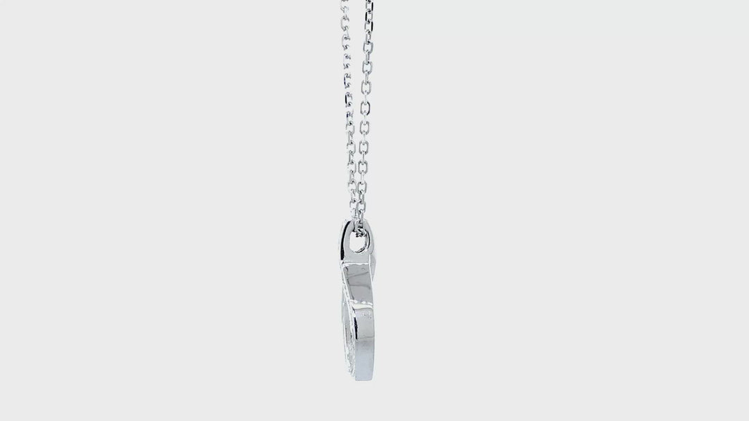 19mm Diamond Wishbone Pendant and Chain, 0.51CT in 14K White Gold