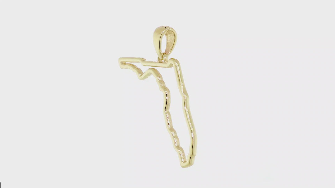 26mm Open State of Florida Charm in 18k Yellow Gold