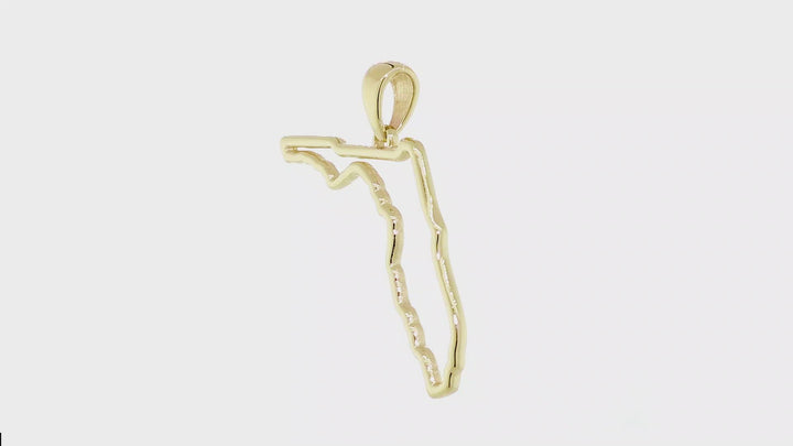 26mm Open State of Florida Charm in 18k Yellow Gold