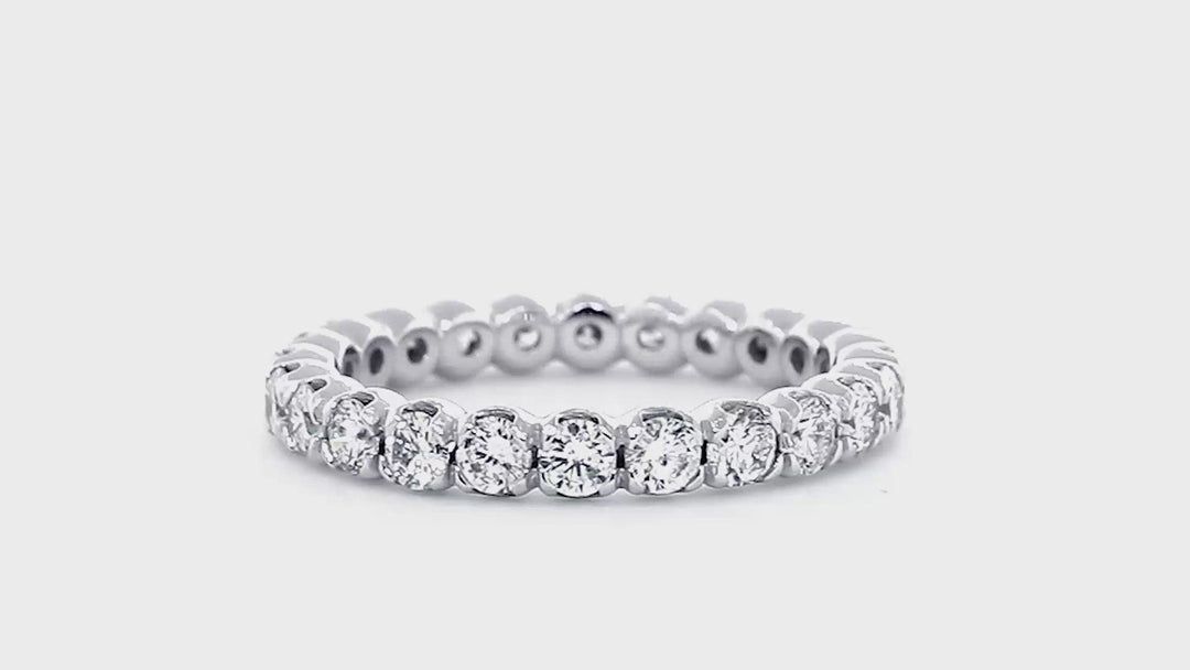 Diamond Eternity Band, Low Profile Version, 1.44CT in 14K White Gold