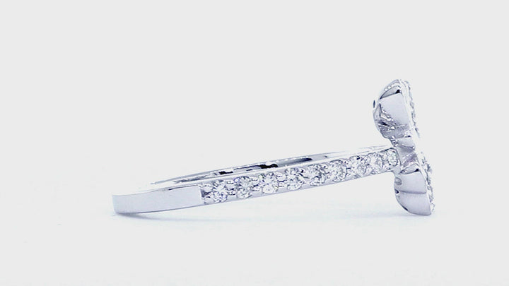 Small Diamond Butterfly Ring, 0.25CT in 14k White Gold