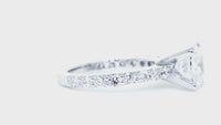 Engagement Ring Setting for a 2CT Round Diamond Center, 8mm, 0.67CT Total Sides in 14k White Gold
