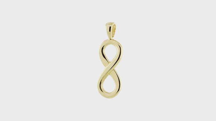 Small Flowing Infinity Charm, 20mm in 18k Yellow Gold