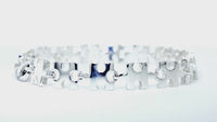 Autism Puzzle Piece Links Bracelet in Sterling Silver
