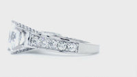 Engagement Ring Setting for a Round Diamond Center, 9mm, 1.50CT Total Sides in 14k White Gold