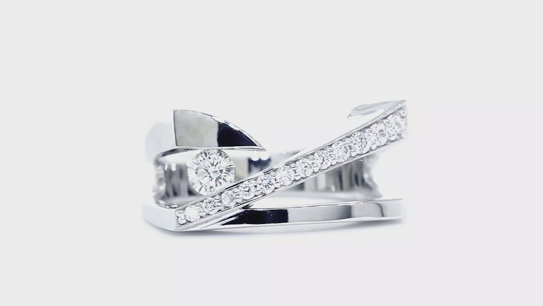 Open Contemporary Design Diamond Ring, 0.33CT in 14K White Gold